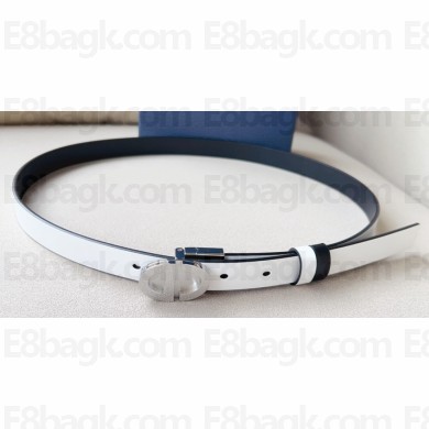 Dior Width 2cm Forever Reversible Belt in Smooth Calfskin Black/White/Silver 2024