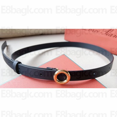 Loro Piana Width 2cm Ghiera Leather Belt Black/Gold