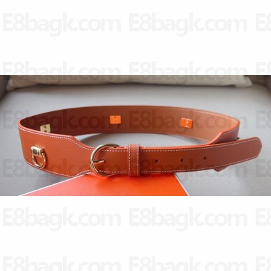 Hermes Width 4.5cm Heritage Anneaux 45 belt Brown/Gold