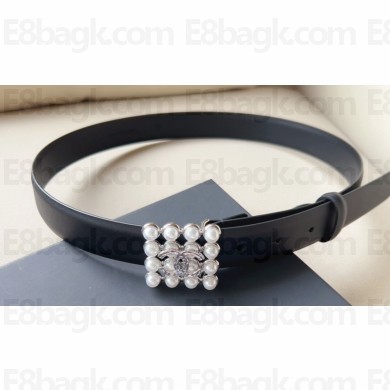 Chanel Width 3cm Metal & Glass Pearls calfskin belt AAA036 02 2024