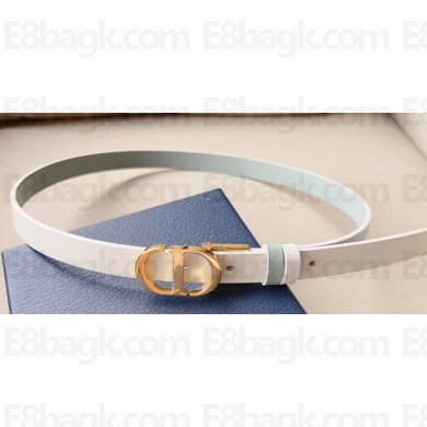 Dior Width 2cm 30 Montaigne Reversible Belt in Smooth Calfskin White 2024