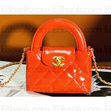 Chanel Shiny Aged Calfskin & Gold-Tone Metal Clutch with Chain Bag AP3435 Red 2024
