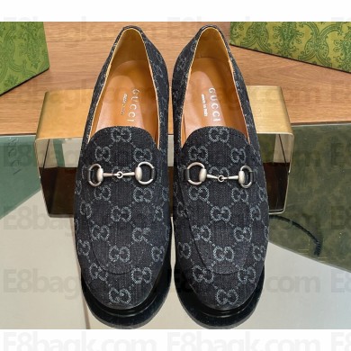 Gucci Women's Jordaan GG loafer in GG Denim Black 2024