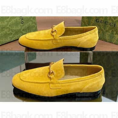 Gucci Men's Jordaan loafer 406994 in Suede Yellow 2024