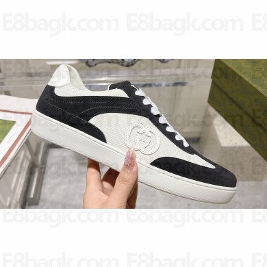 Gucci Suede and Mesh Women/Men Sneakers Black with Interlocking G 2024