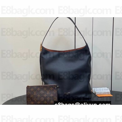Louis Vuitton Grained calfskin Low Key Hobo MM Bag M24856 Black 2024