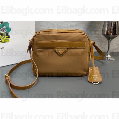 Prada Re-Edition 1978 Re-Nylon and Saffiano leather mini shoulder bag 1BH218 Brown 2024