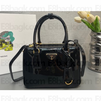 Prada Prada Galleria patent leather mini bag 1BA906 Black 2024