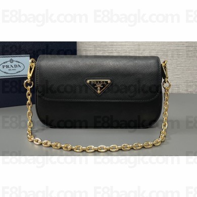 Prada Saffiano leather mini-bag 1BD356 Black 2024