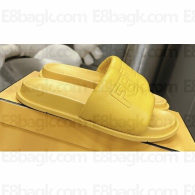 Fendi Roma Women/Men Slides in Leather Yellow 2024