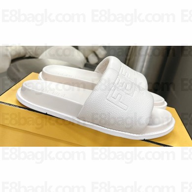 Fendi Roma Women/Men Slides in Leather White 2024