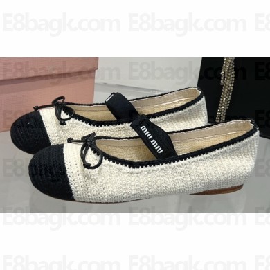 Miu Miu Crochet knit ballerinas 5F138E White 2024