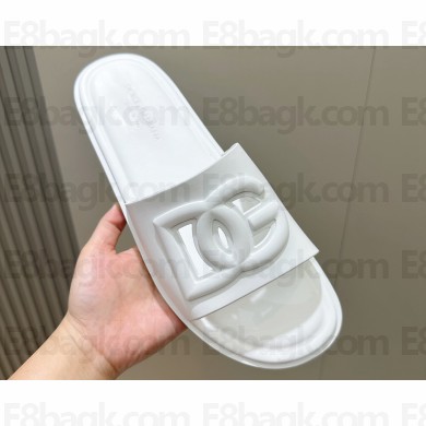 Dolce & Gabbana Men's Rubber beachwear sliders White 2024