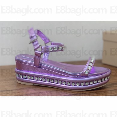 Christian Louboutin Heel 6cm nappa leather and strass Pyrastrass wedge Sandals Purple