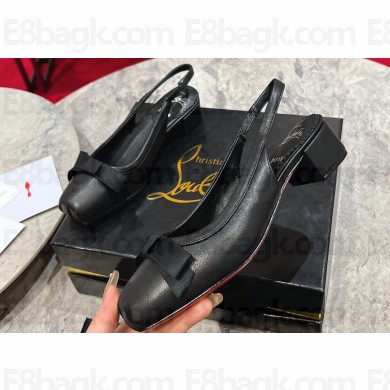 Christian Louboutin Heel 3cm Nappa leather Mamaflirt Sling Ballerinas Black 2024