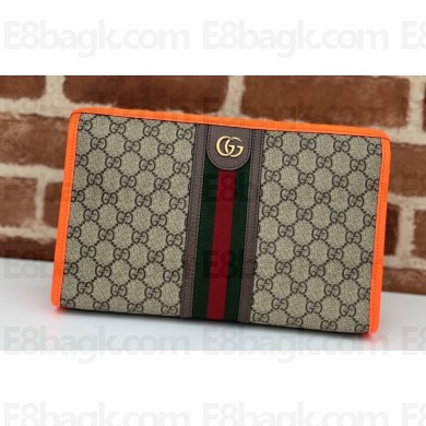 Gucci Web Ophidia GG Pouch Bag 598234 Beige/Orange 2024