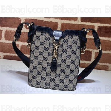 Gucci Original GG mini bucket shoulder bag 782919 Beige/Blue 2024