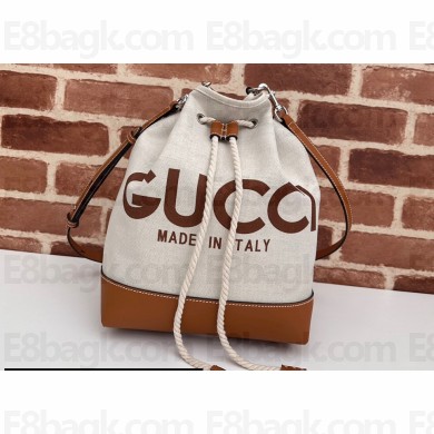 Gucci Small shoulder bag with Gucci print 772856 in Beige/Brown cotton linen canvas 2024