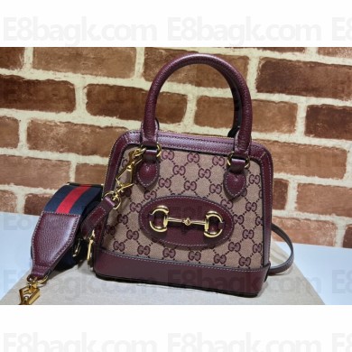 Gucci Horsebit 1955 mini Top Handle bag 677212 Burgundy 2024