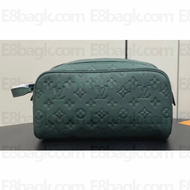 Louis Vuitton Taurillon Monogram leather Dopp Kit Bag M24442 Forest Green 2024