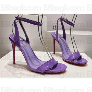 Christian Louboutin Heel 10cm Leather Loubigirl Sandals Patent Purple 2024