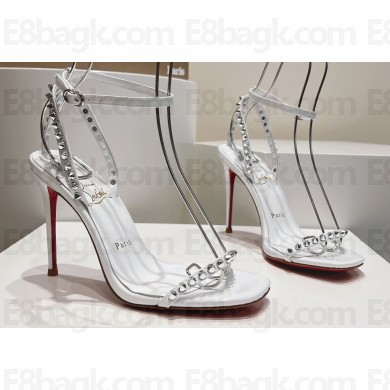 Christian Louboutin Heel 10.5cm Leather So Me Sandals White 2024