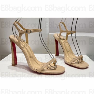 Christian Louboutin Heel 9.5cm Leather Condora Sandals Beige 2024