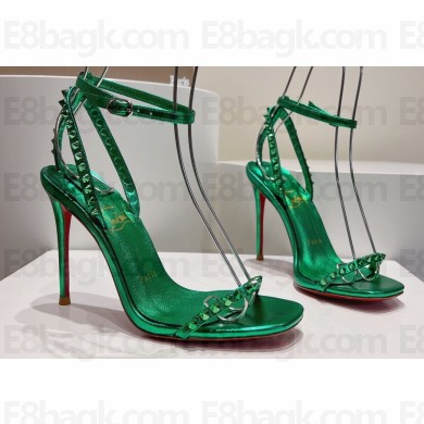 Christian Louboutin Heel 10.5cm Leather So Me Sandals Metallic Green 2024