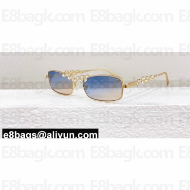 Chanel Metal & Strass Rectangle Sunglasses A71584 CH9567B 06 2024