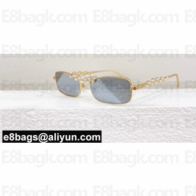 Chanel Metal & Strass Rectangle Sunglasses A71584 CH9567B 07 2024