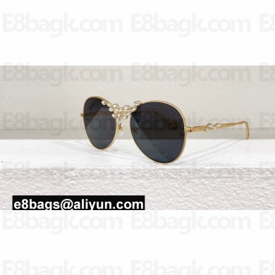 Chanel Metal & Strass Pilot Sunglasses A71582 CH9566B 06 2024
