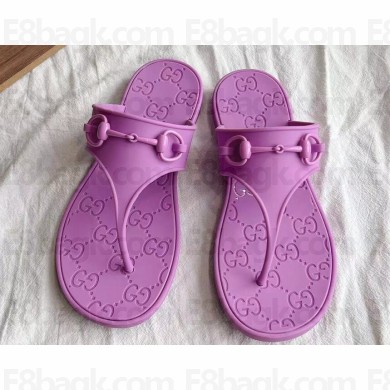 Gucci Women's thong sandals with Horsebit 780306 Lilac 2024