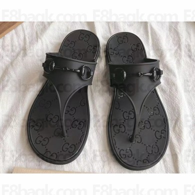 Gucci Women's thong sandals with Horsebit 780306 Black 2024