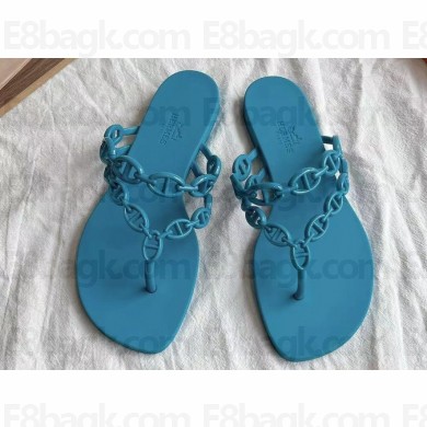 Cheap Sale Hermes TPU Island Sandals Blue 2024