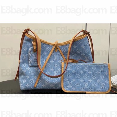 Louis Vuitton Monogram Denim CarryAll PM Bag M11462 Sky Blue 2024