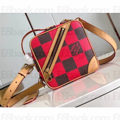 Louis Vuitton Damier Pop canvas Chess Messenger Bag N40561 Red 2024