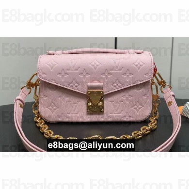 Louis Vuitton Monogram Empreinte leather Pochette Métis East West Bag M47045 Opal Pink 2024