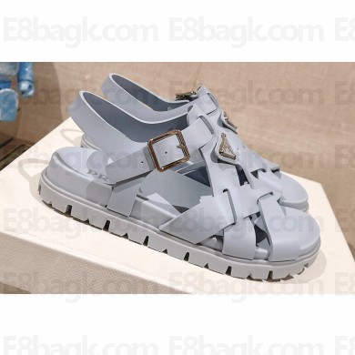 Prada Crisscross rubber sandals 2X3118 Blue 2024
