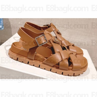 Prada Crisscross rubber sandals 2X3118 Brown 2024
