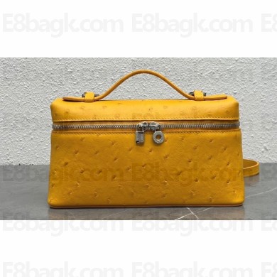 Loro Piana Extra Pocket L19 Bag in Ostrich Leather 06