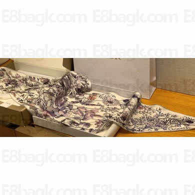 Dior 4 Saisons Hiver Dior Diamond White Multicolor Silk Twill 35x110cm 2024