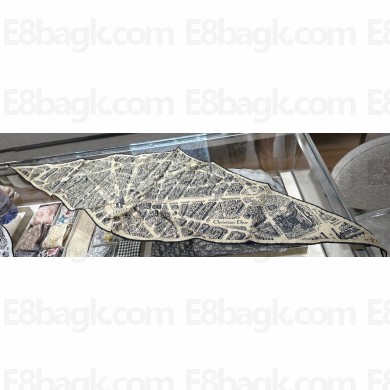 Dior Plan de Paris Dior Diamond Beige and Black Silk Twill 35x110cm 2024