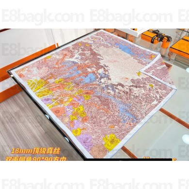 Hermes scarf 90x90cm in silk twill Top Quality 150 2024