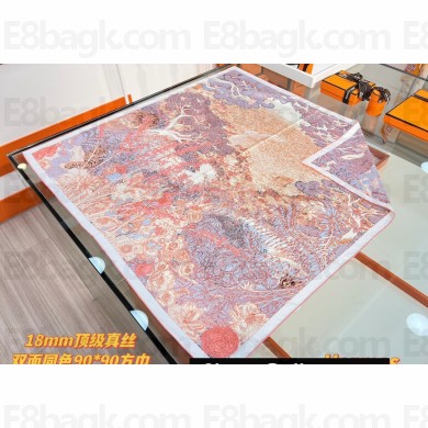 Hermes scarf 90x90cm in silk twill Top Quality 148 2024