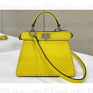 Fendi Peekaboo ISeeU Petite Bag Yellow Selleria with 306 hand-sewn topstitches 2024
