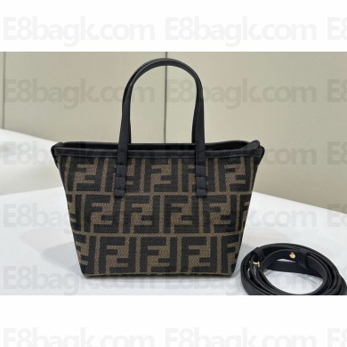 Fendi Roll Mini Bag Brown FF jacquard 2024