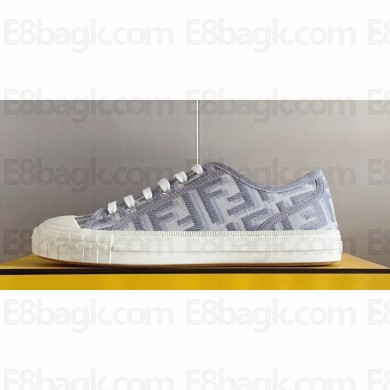 Fendi Domino Women/Men FF canvas fabric low-tops Sneakers Gray 2024