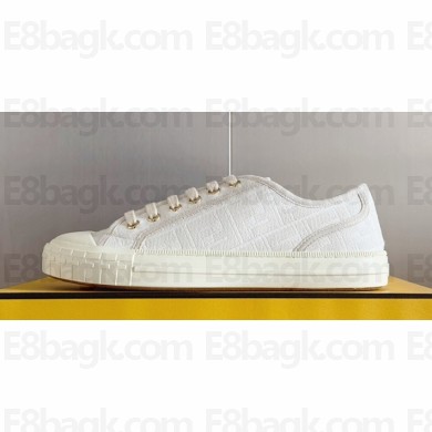 Fendi Domino Women/Men FF canvas fabric low-tops Sneakers White Top Quality 2024