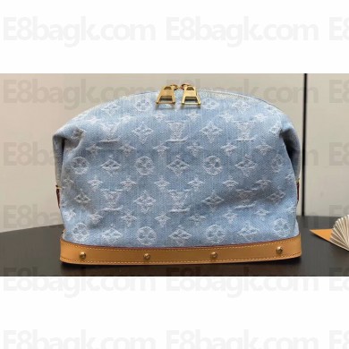 Louis Vuitton Monogram Denim Pochette Cosmétique GM Bag M24317 LV By The Pool Sky Blue 2024