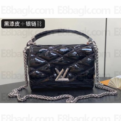 Louis Vuitton Lambskin GO-14 MM Bag M25046 Black/Silver 2024